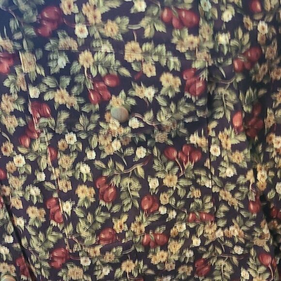 Multi-Colored Floral Pattern Ladies Medium Light Weight Petite Jacket - Picture 7 of 9